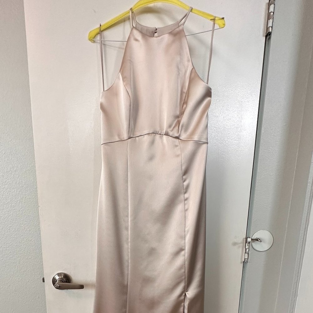 Amsale Imani Champagne Size 8